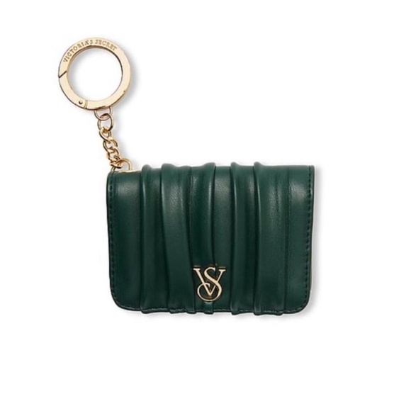 Victoria's Secret Green Flap Card Case Keychain - Picture 1 of 5